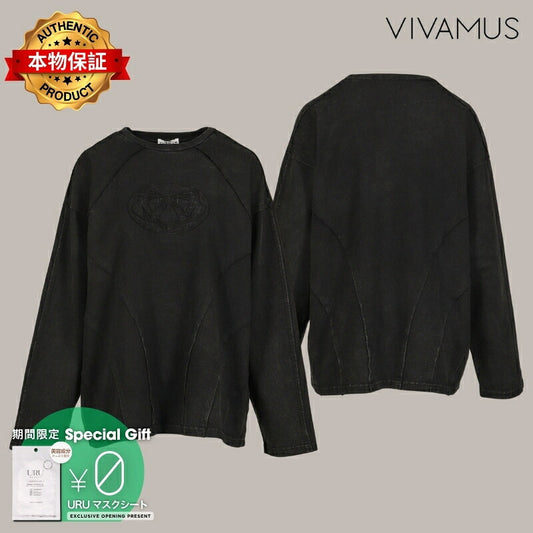 VIVAMUS 【本物保証】 Tシャツ ストリート系 レディース CREWNECK L/S TEE / BLK