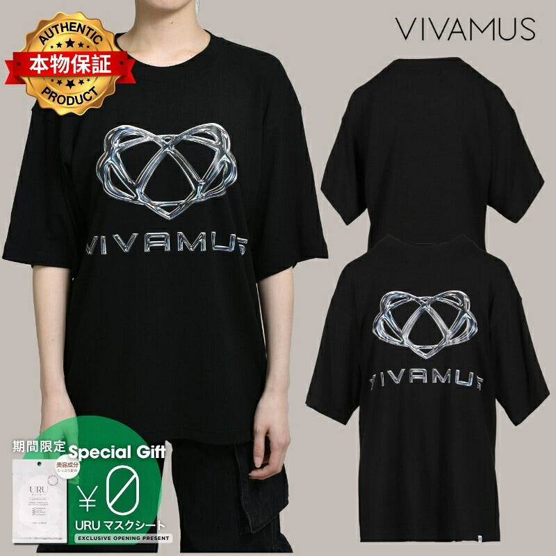 VIVAMUS 【本物保証】 Tシャツ ストリート系 レディース VIVAMUS LOGO CREWNECK T-SHIRT / BLK