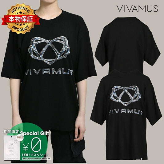 VIVAMUS 【本物保証】 Tシャツ ストリート系 レディース VIVAMUS LOGO CREWNECK T-SHIRT / BLK