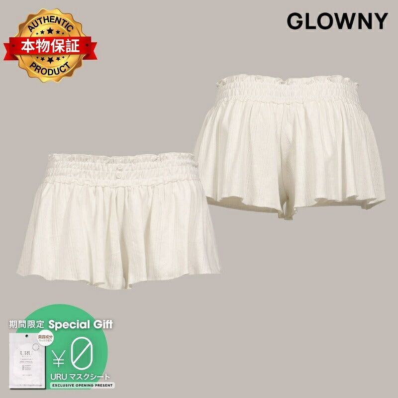 GLOWNY 【本物保証】 ショートパンツ ストリート系 レディース HONEY EYELET SHORTS / WHT
