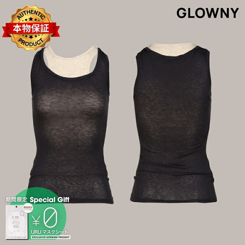 GLOWNY 【本物保証】 シャツ ストリート系 レディース SOFT LAYERED SCOOP TOP / NVY