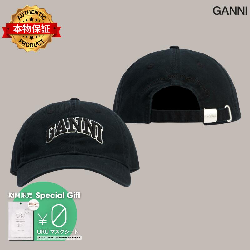 Ganni ガニー 【本物保証】 キャップ ストリート系 レディース Black Canvas Cap