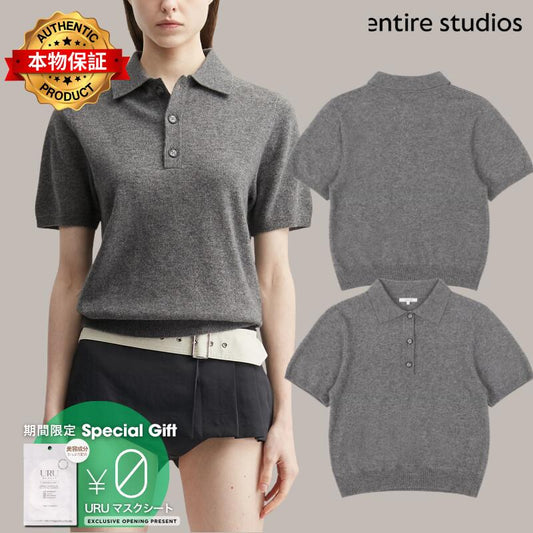 Entire Studios エンタイアスタジオ 【本物保証】 ニット ストリート系 レディース Short Sleeve Knit Polo