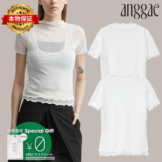 Anggae anggae 【本物保証】 Tシャツ ストリート系 レディース Layered Lase T-Shirt