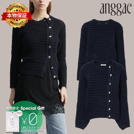 Anggae anggae 【本物保証】 カーディガン ストリート系 レディース Waffle Cardigan
