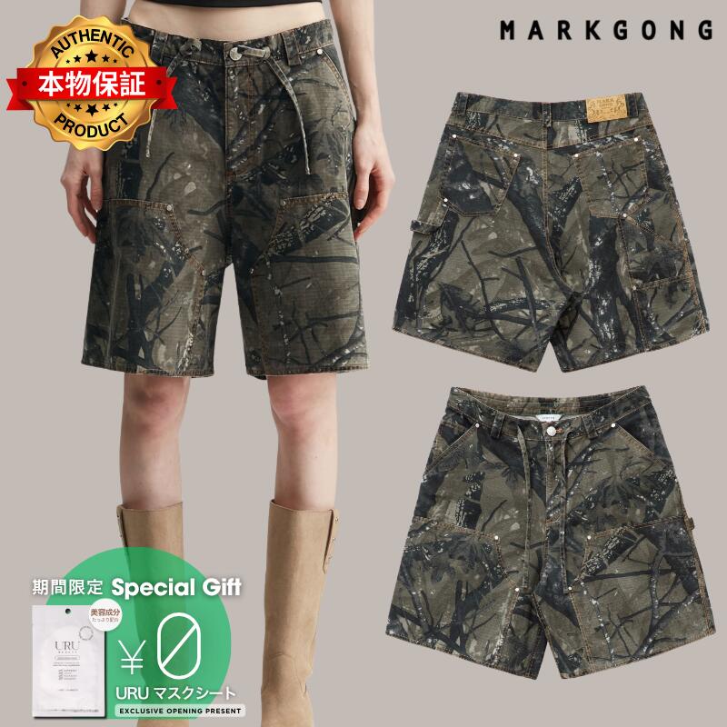 Markgong マークゴン 【本物保証】 カーゴパンツ ストリート系 レディース Camo Cargo Shorts