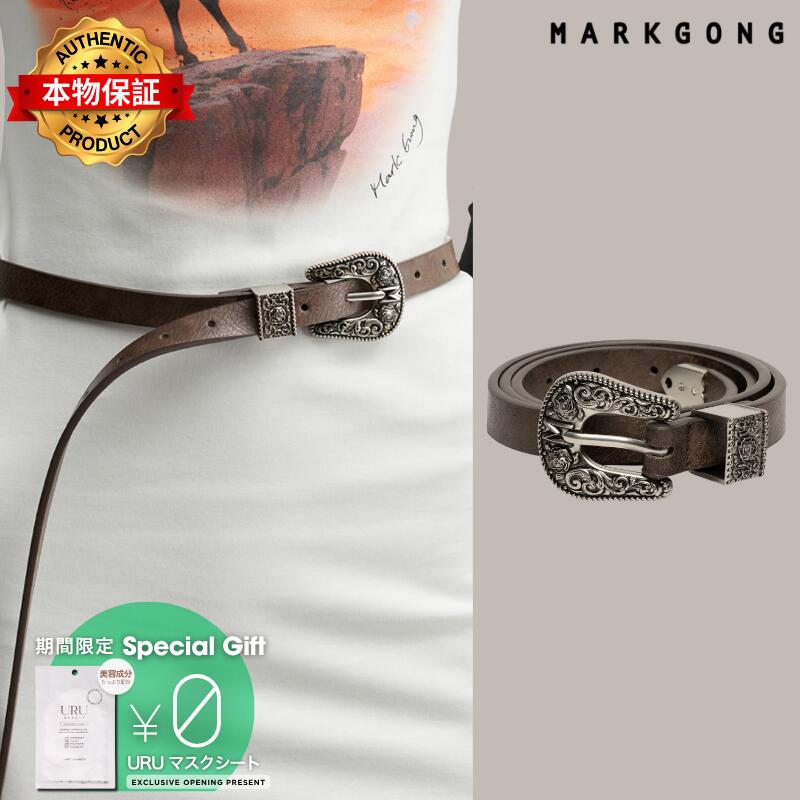 Markgong マークゴン 【本物保証】 ベルト ストリート系 レディース BROWN 1.8CM WESTERN WOVEN LEATHER BELT