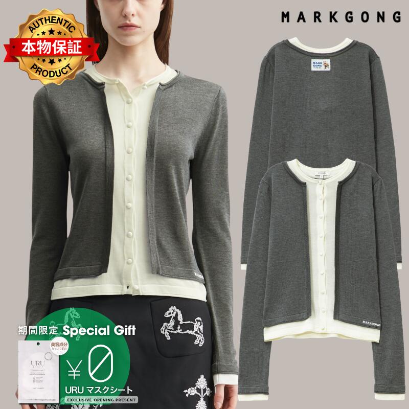 Markgong マークゴン 【本物保証】 ニット ストリート系 レディース Grey Sleeveless Knit Top With Multi-Layer Collar