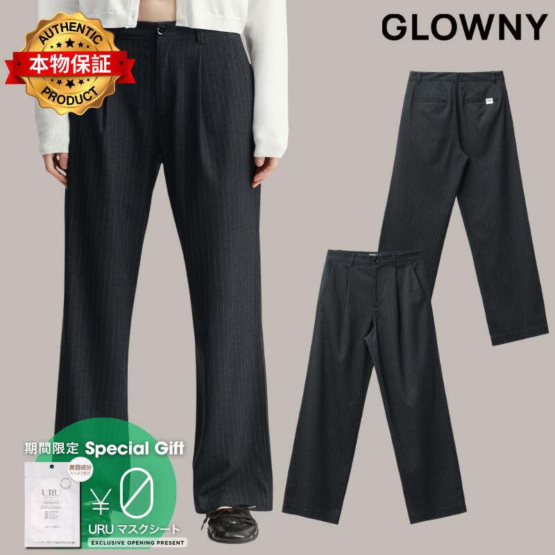 Glowny グロウニー 【本物保証】 パンツ ストリート系 レディース G Gentle Wide Leg Pinstripe Pants