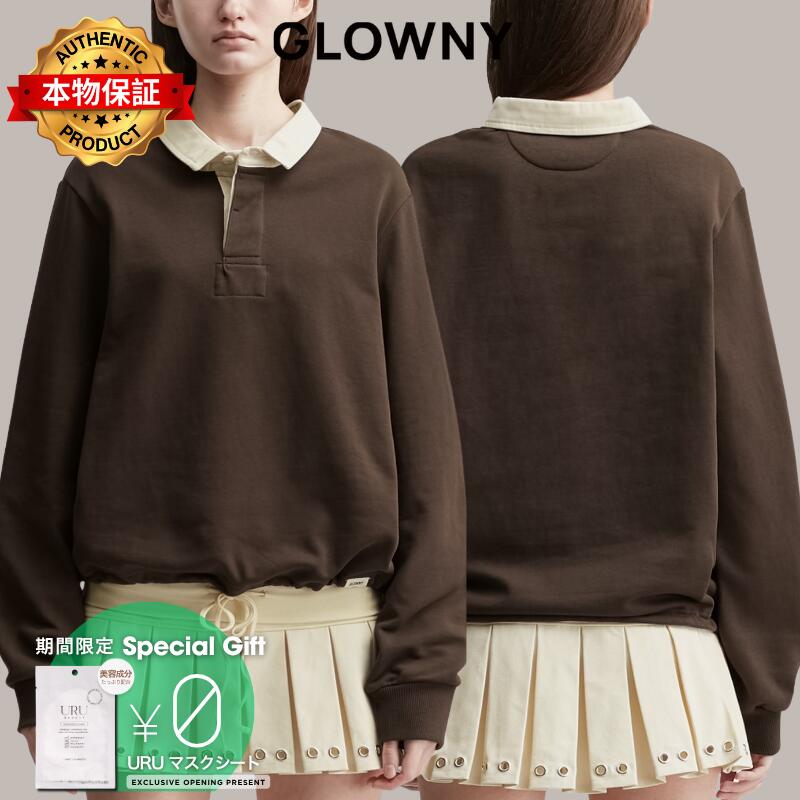 Glowny グロウニー 【本物保証】 シャツ ストリート系 レディース G Contrast Polo Long Sleeve