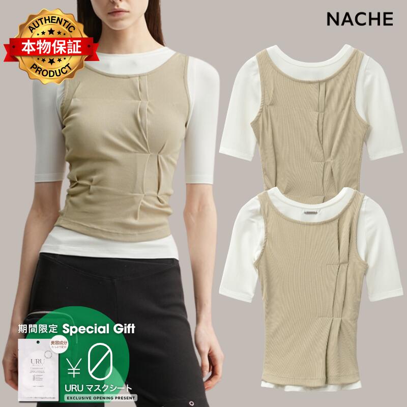 Nache ナチェ 【本物保証】 Tシャツ ストリート系 レディース Folded Layered T-Shirt
