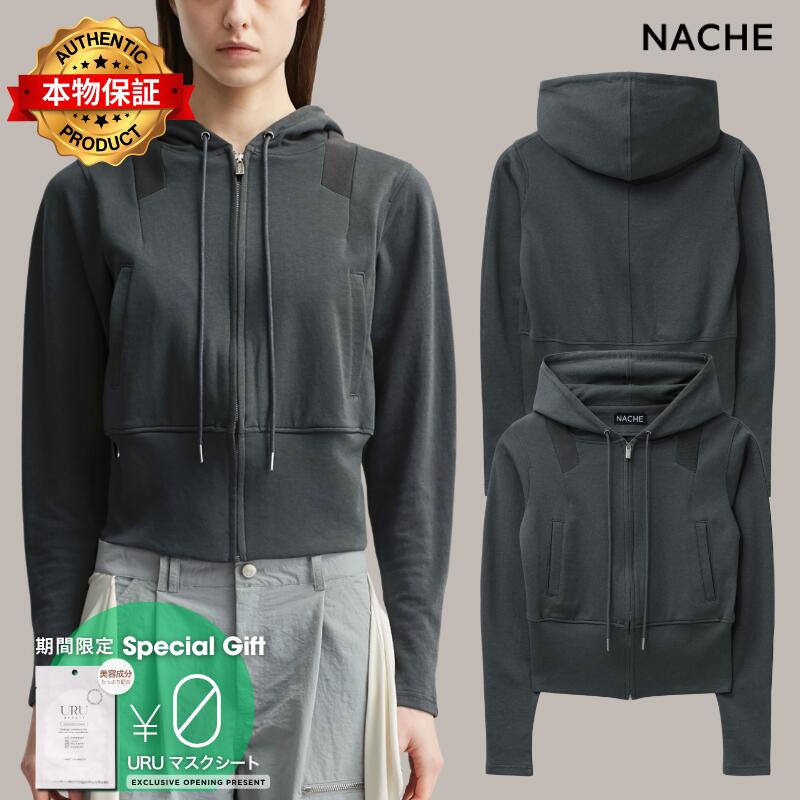 Nache ナチェ 【本物保証】 パーカー ストリート系 レディース Semi Balloon Hoodie Zip-Up