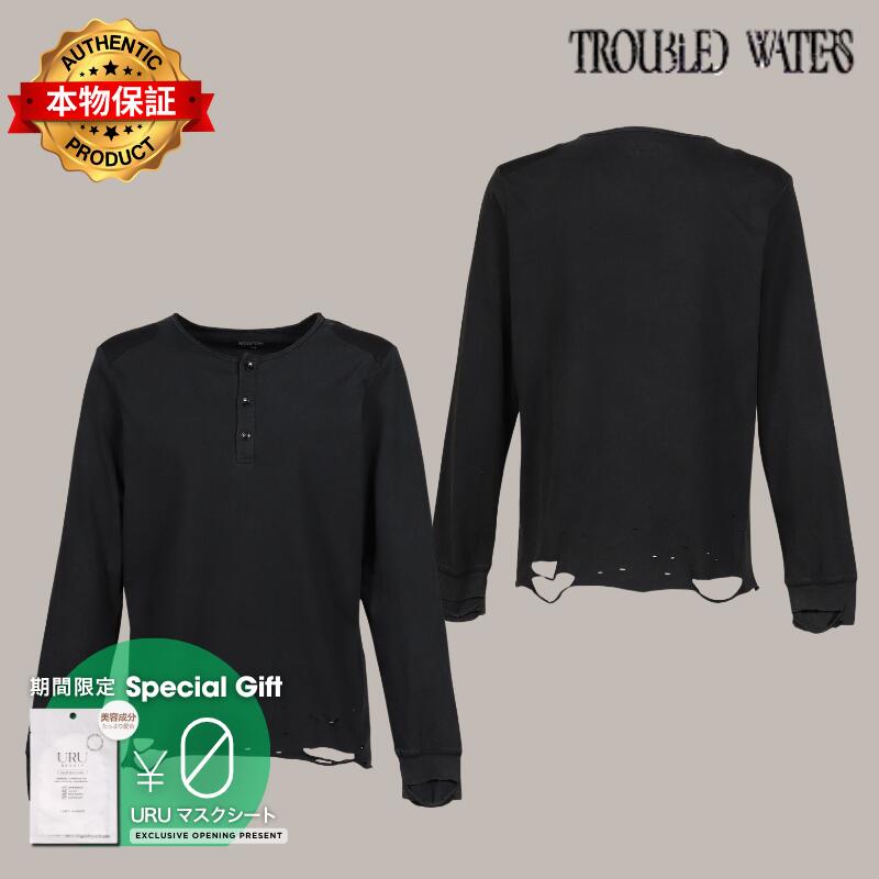 Troubled Waters 荒れる海 【本物保証】 シャツ ストリート系 メンズ VOID HENLEY SHIRT / FADED BLK