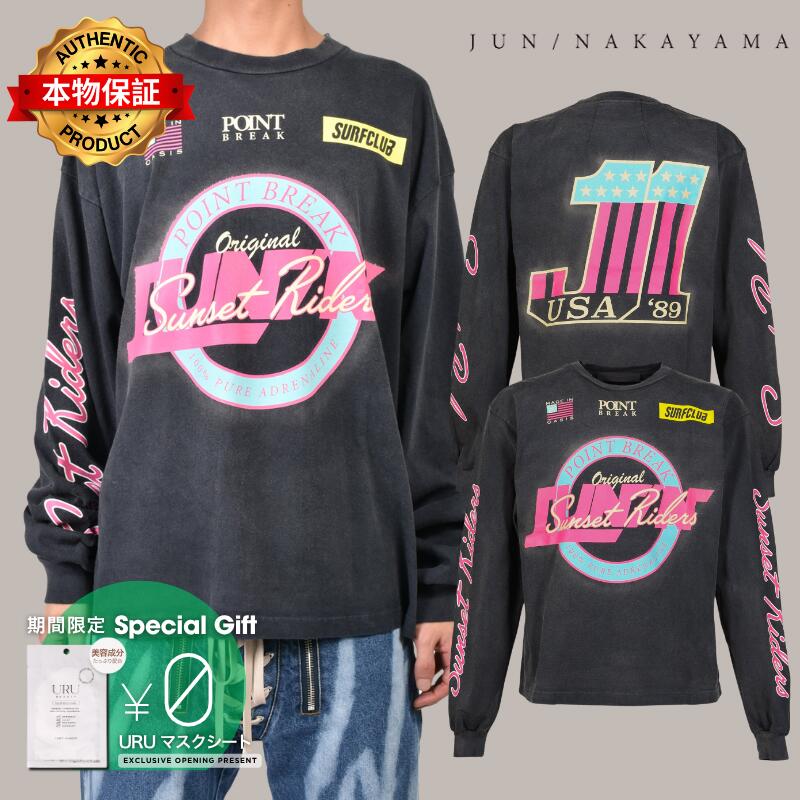JUN/NAKAYAMA ジュン/中山 【本物保証】 Tシャツ ストリート系 メンズ POINT BREAK L/S T-SHIRTS / BLK
