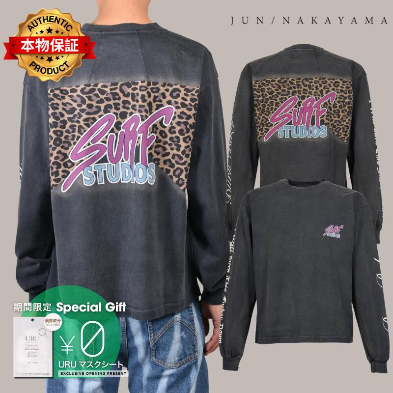 JUN/NAKAYAMA ジュン/中山 【本物保証】 Tシャツ ストリート系 メンズ LEOPARD L/S T-SHIRTS / BLK