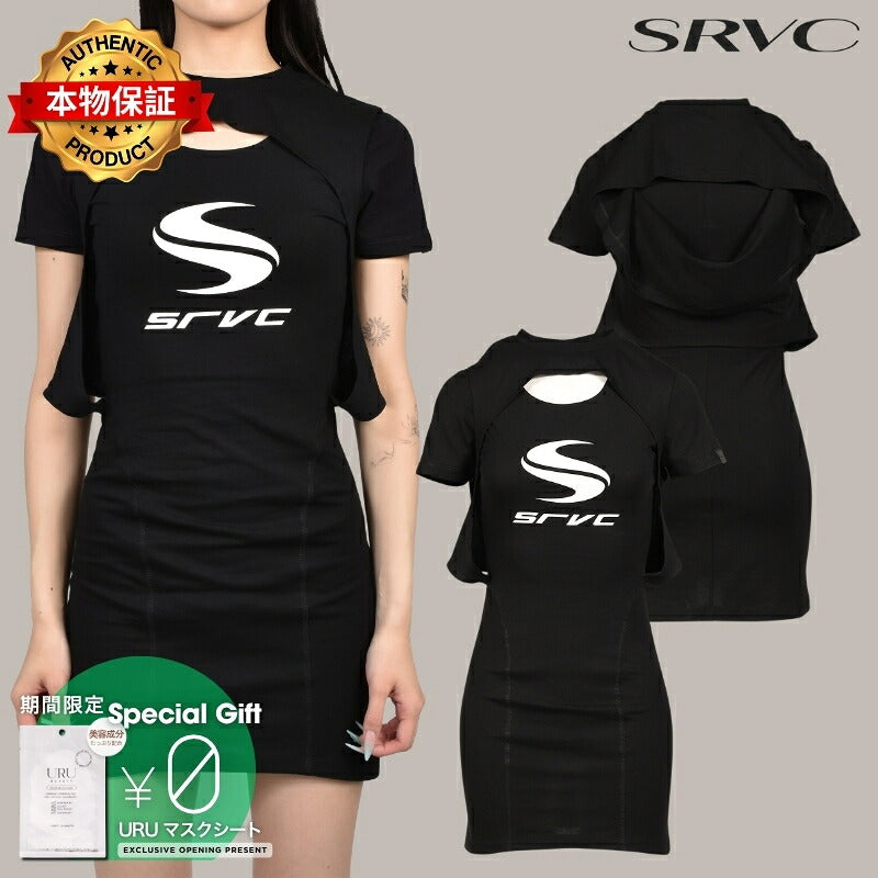 SRVC 【本物保証】 Tシャツ ストリート系 レディース TEE DRESS / BLK
