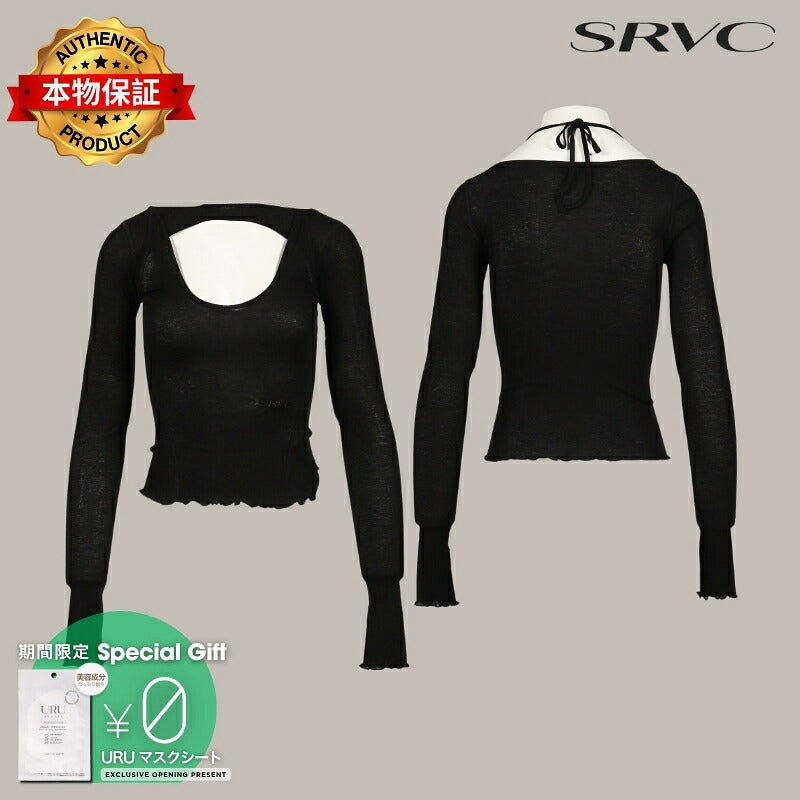 SRVC 【本物保証】 Tシャツ ストリート系 レディース HARNESS LONG SLEEVE / BLK