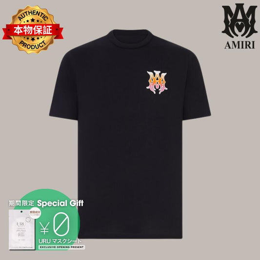 AMIRI アミリ 【本物保証】 Tシャツ ストリート系 ユニセックス アミリ フロントロゴ コットン Tシャツ "ブラック"