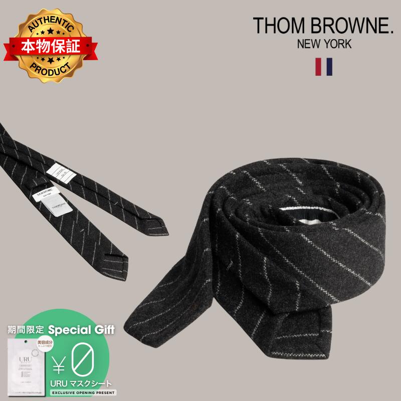 Thom Browne トム・ブラウン 【本物保証】 ネクタイ ストリート系 メンズ Classic Tie In Chalk Stripe Flannel