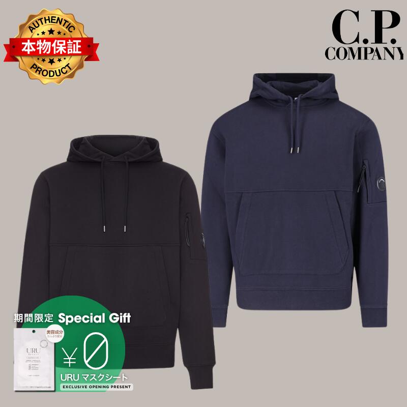 C.P. Company シーピーカンパニー 【本物保証】 パーカー ストリート系 ユニセックス シーピーカンパニー コットンスウェットシャツウィズフードアンドドローストリング "ブラック"