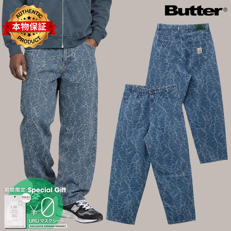 Butter Goods バターグッズ 【本物保証】 デニムパンツ ストリート系 メンズ Thorn Camo Wide Cut Denim Jeans