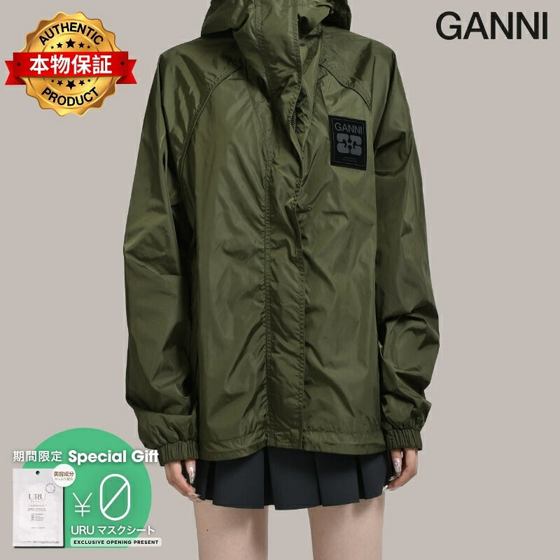 GANNI 【本物保証】 ジャケット ストリート系 レディース FLYWEIGHT NYLON JACKET / KALAMATA