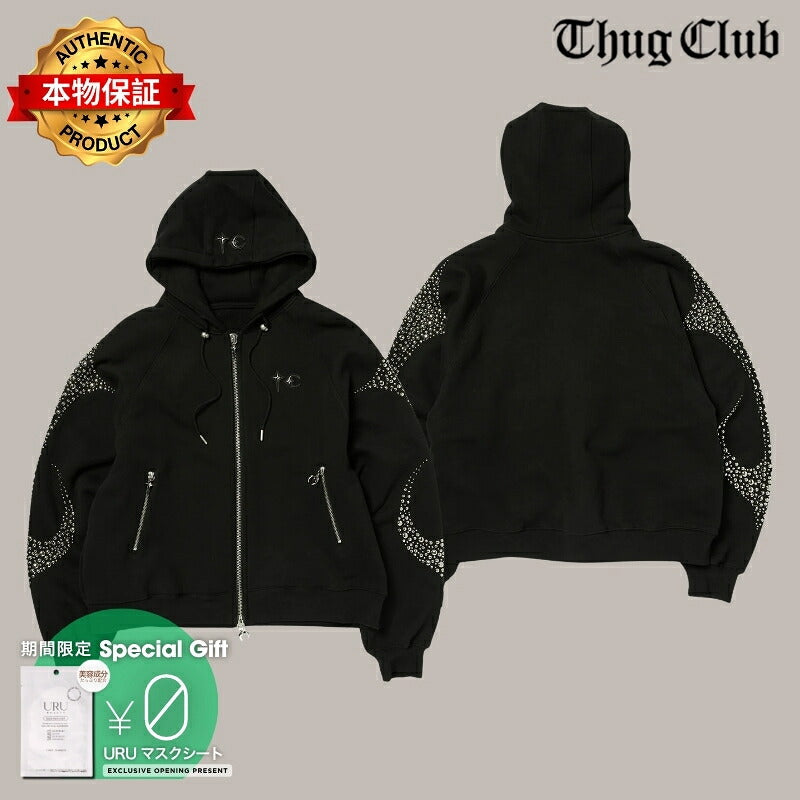 THUG CLUB 【本物保証】 パーカー ストリート系 メンズ IRON STEEL FOCUS ZIP-UP HOODIE