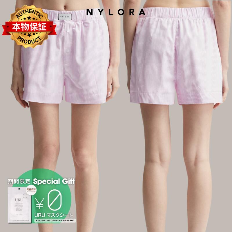 Nylora ナイローラ 【本物保証】 ショートパンツ ストリート系 レディース Paloma Shorts Pink & White Stripe