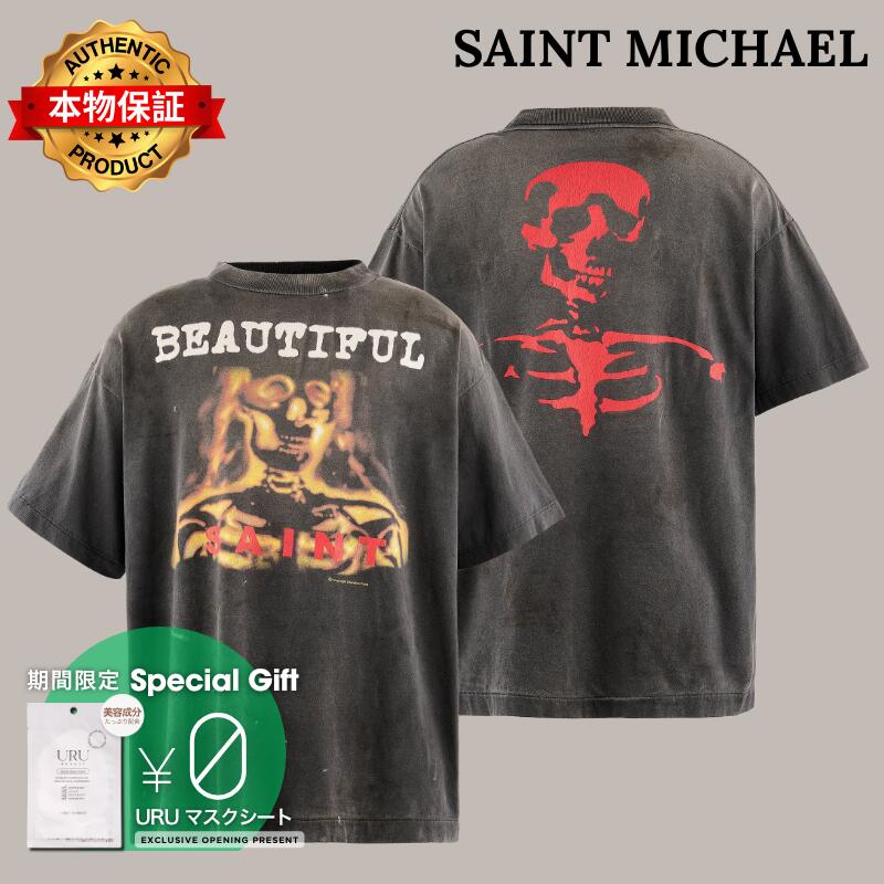 SAINT Mxxxxxx 【本物保証】 Tシャツ ストリート系 メンズ SS T-SHIRT/BEATIFUL / BLK