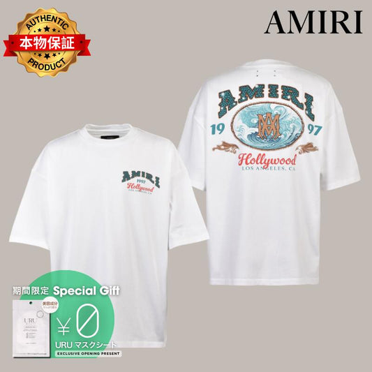 AMIRI アミリ 【本物保証】 Tシャツ ストリート系 メンズ AMIRI HOLLYWOOD OS TEE / WHT