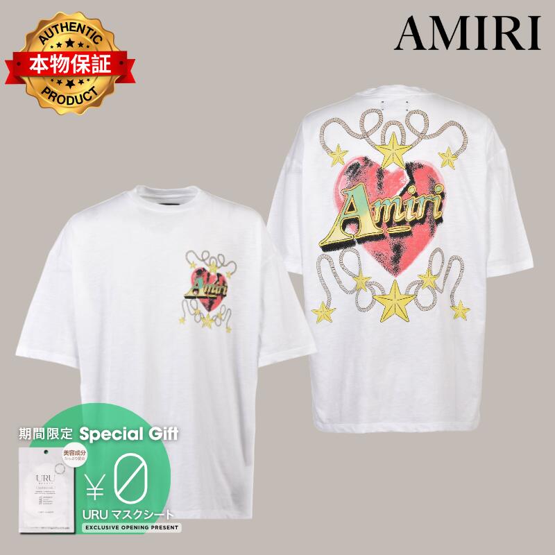 AMIRI アミリ 【本物保証】 Tシャツ ストリート系 メンズ AMIRI HEART OS TEE / WHT
