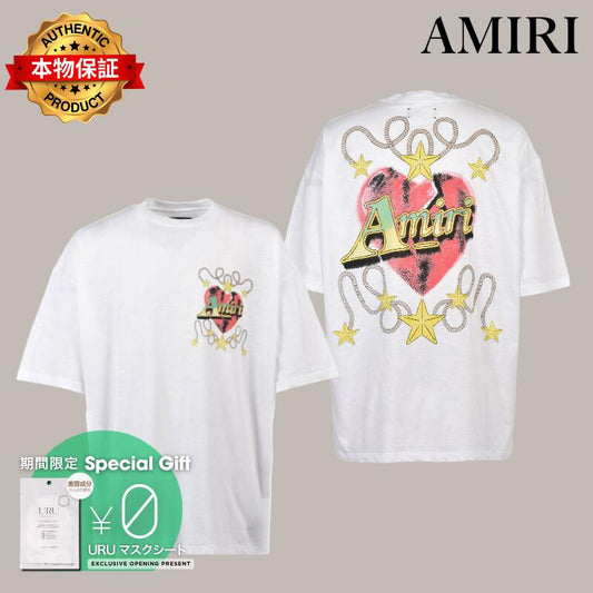 AMIRI アミリ 【本物保証】 Tシャツ ストリート系 メンズ AMIRI HEART OS TEE / WHT