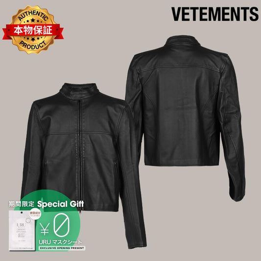 VETEMENTS ヴェトモン 【本物保証】 ジャケット ストリート系 メンズ BOXY MOTO LEATHER JACKET / BLK