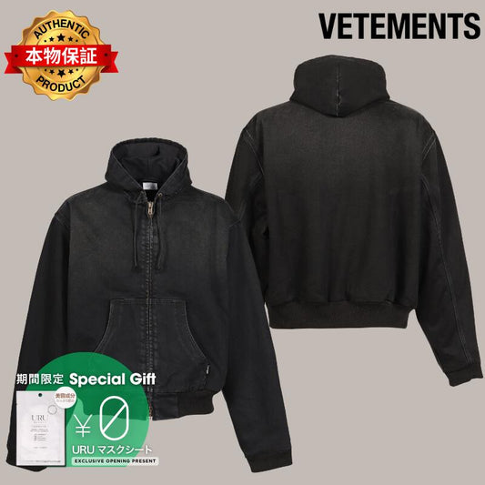 VETEMENTS ヴェトモン 【本物保証】 ジャケット ストリート系 メンズ DENIM WORKWEAR BOMBER JACKET / BLK