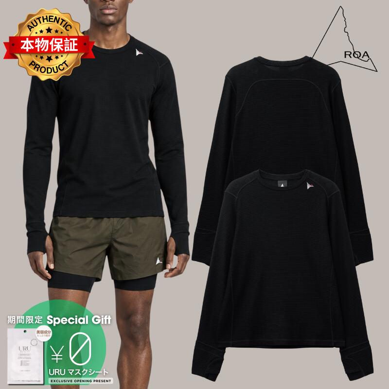 Roa ROA 【本物保証】 Tシャツ ストリート系 メンズ Ashi Wool Tencel Baselayer Long Sleeve