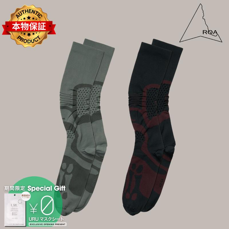 Roa ROA 【本物保証】 靴下 ウェア ストリート系 メンズ Bones Logo Q-Skin(R) Technical Socks