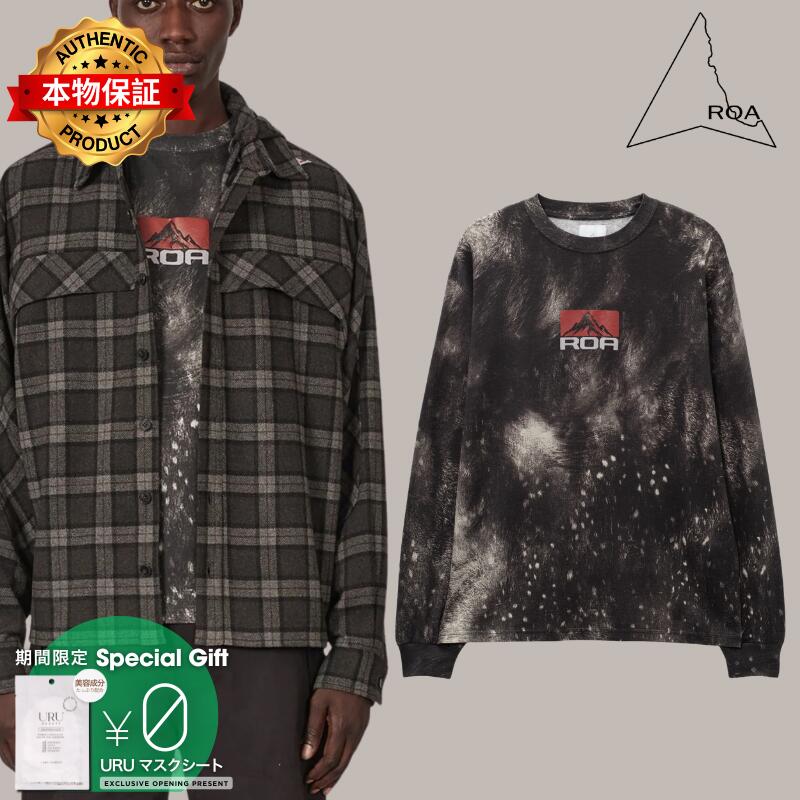 Roa ROA 【本物保証】 Tシャツ ストリート系 メンズ Fuzzy Print Long Sleeve