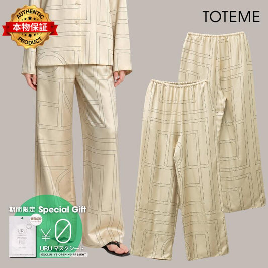 Toteme トテーム 【本物保証】 パンツ ストリート系 レディース Monogram Silk PJ Bottoms
