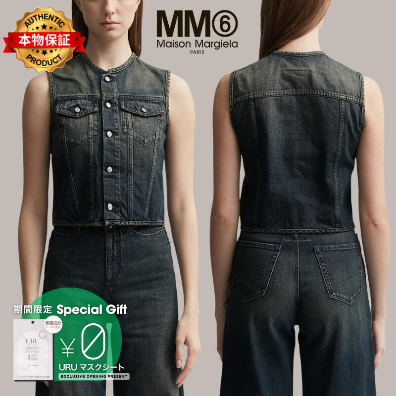 Mm6 Maison Margiela エムエムシックス　メゾン・マルジェラ 【本物保証】 Tシャツ ストリート系 レディース Denim Gilet