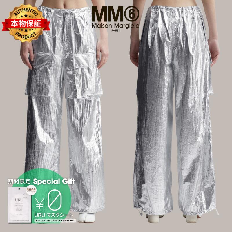 Mm6 Maison Margiela エムエムシックス　メゾン・マルジェラ 【本物保証】 パンツ ストリート系 レディース Silver Tyvek Wide-Leg Trousers