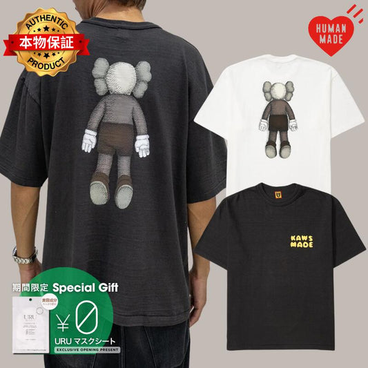HUMAN MADE ヒューマンメイド 【本物保証】 Tシャツ ストリート系 ユニセックス ヒューマンメイド x カウズ カウズ メイド グラフィック Tシャツ #3 "ブラック" XX27TE016