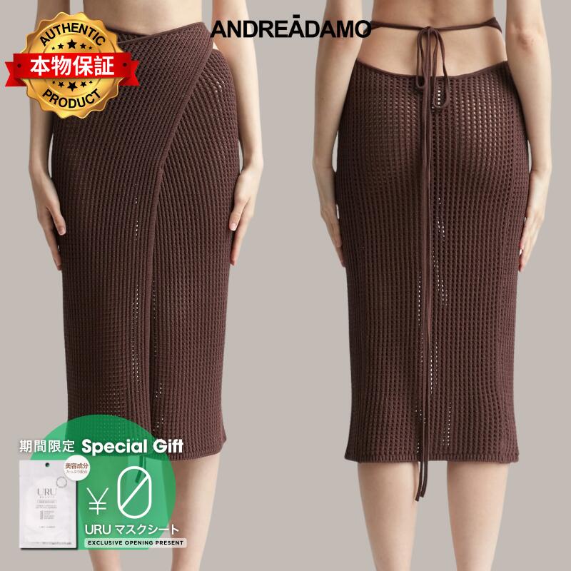 Andreadamo アンドレダモ【本物保証】 スカート ストリート系 レディース クロシェ ミディ ラップスカート