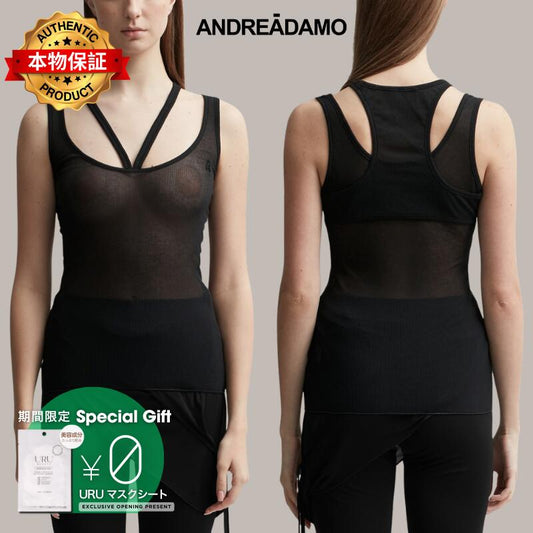 Andreadamo アンドレダモ【本物保証】 タンクトップ ストリート系 レディース Cotton Ribbed Jersey Tank Top