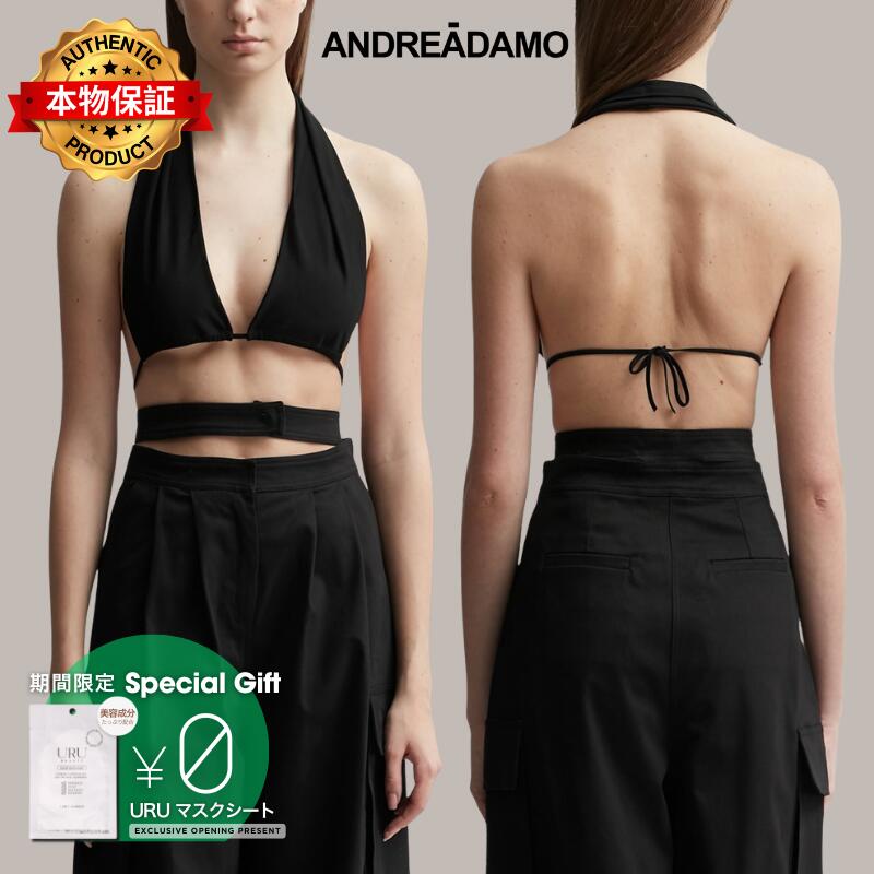 Andreadamo アンドレダモ【本物保証】 Tシャツ ストリート系 レディース DRAPED JERSEY BRA