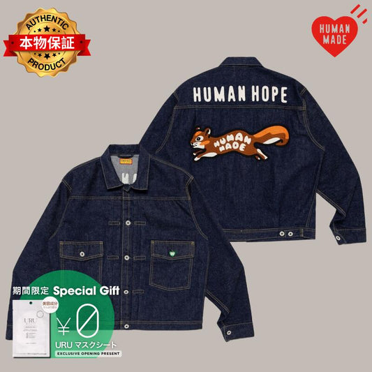 HUMAN MADE ヒューマンメイド 【本物保証】 jacket ストリート系 ユニセックス ヒューマンメイド x ジェイホープ オブ BTS ヒューマンホープ デニム ワーク ジャケット "インディゴ"