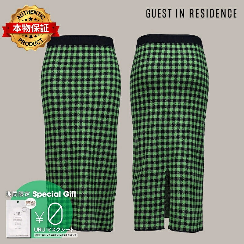 Guest in Residence ゲスト イン レジデンス 【本物保証】 スカート ストリート系 レディース GINGHAM LONG SKIRT / GRN