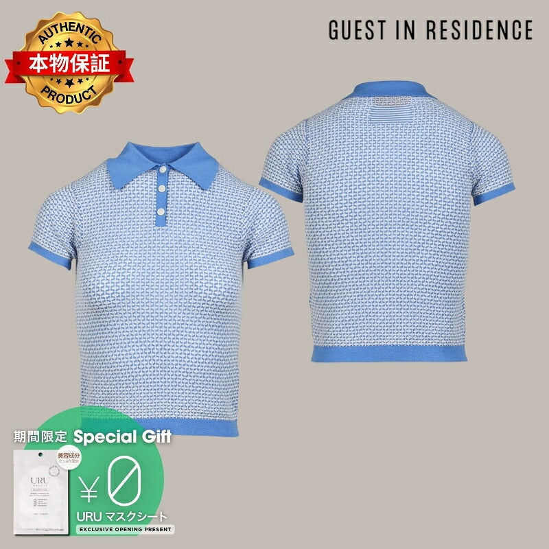 Guest in Residence ゲスト イン レジデンス 【本物保証】 Tシャツ ストリート系 レディース PIQUE SHRUNKEN POLO / BLU