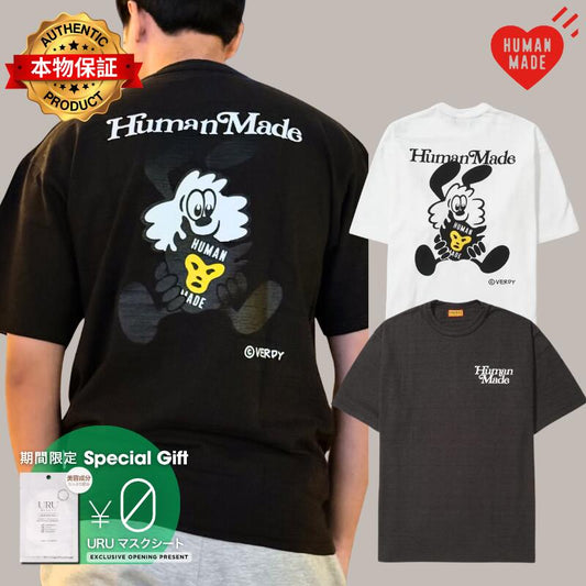 HUMAN MADE ヒューマンメイド 【本物保証】 Tシャツ ストリート系 ユニセックス ヒューマンメイド x ヴェルディ Tシャツ "ブラック"