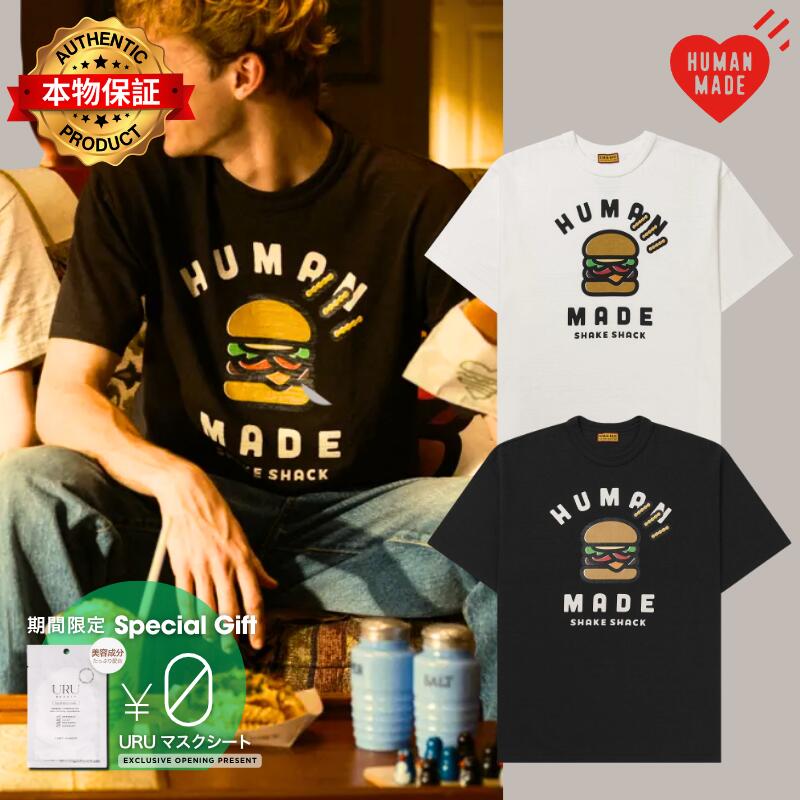 HUMAN MADE ヒューマンメイド 【本物保証】 Tシャツ ストリート系 ユニセックス ヒューマンメイド x シェイクシャック Tシャツ "ブラック"