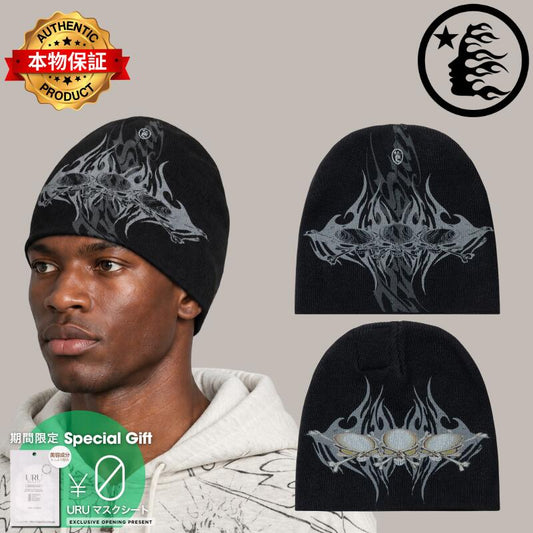 Hellstar ヘルスタ 【本物保証】 ビーニー ストリート系 メンズ Tribal Skullz 2 Beanie